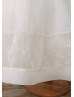 Ivory Lace Organza Flower Girl Dress With Bow